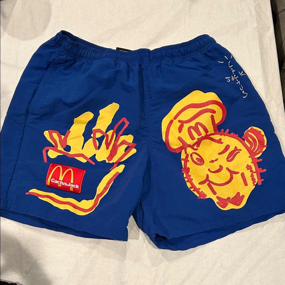 Cactus Jack by Travis Scott Blue and Yellow Athletic Shorts